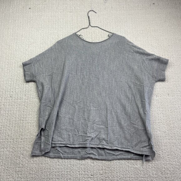 Bartolini Oversized Relaxed Knit Top Merino Wool Blend Made in Italy Size L Grey - Picture 1 of 13